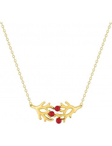 Collier Plaqué Or Corail...