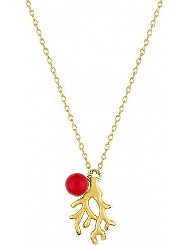 Collier Plaqué Or Corail...